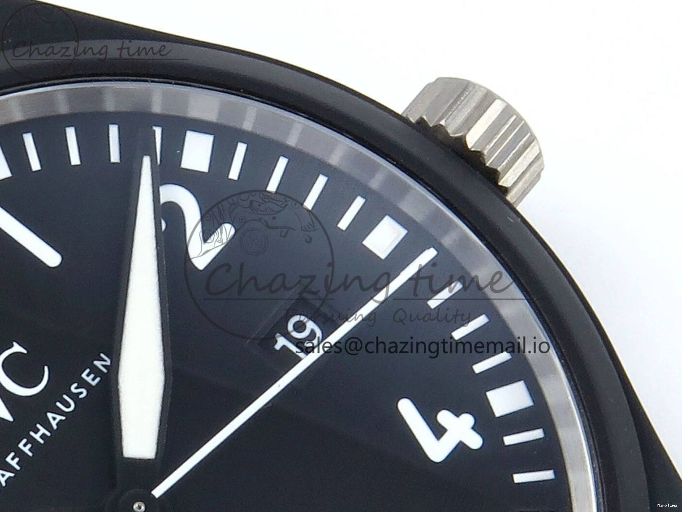 MIROTIME 0317 Pilot Top Gun IW326901 M+F 1:1 Best Edition Black Dial on Black Rubber Strap A SportInspired 6999